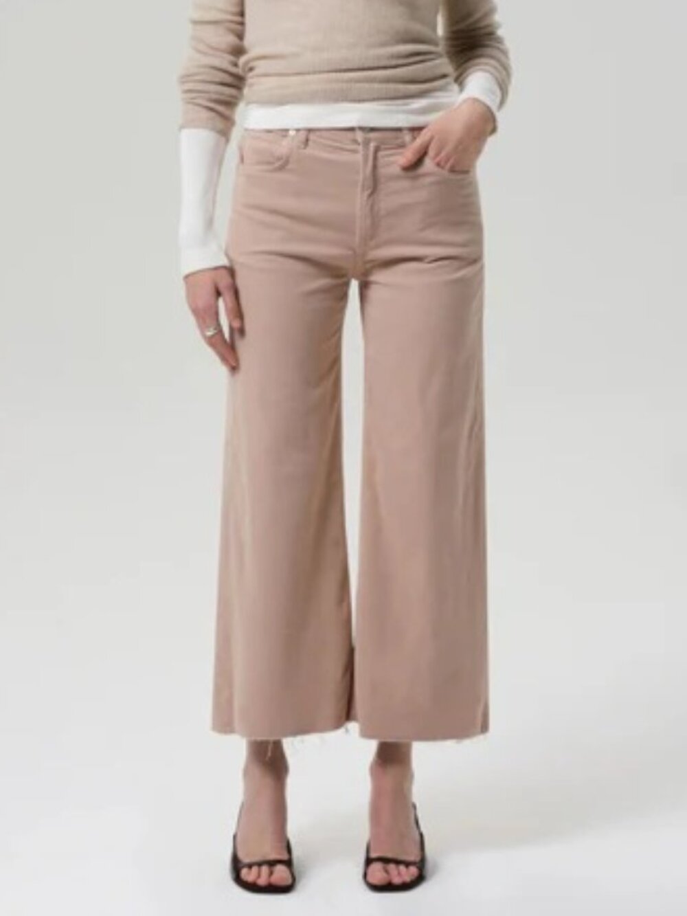 NEW $238 CITIZENS OF HUMANITY LYRA BEIGE CORDUROY CROP PANTS SIZE 27
